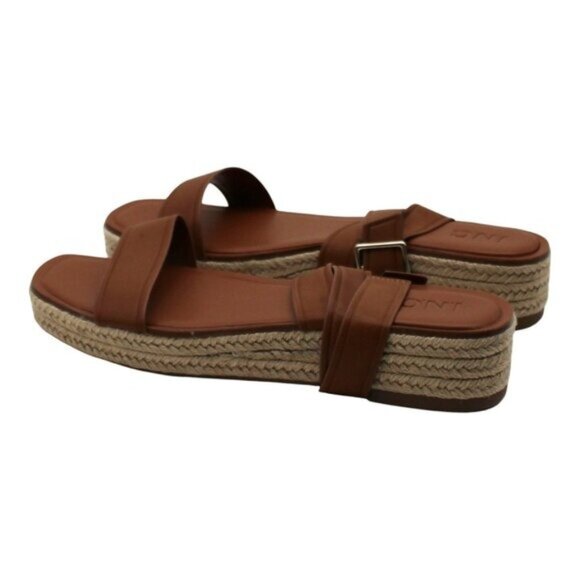 Inc Womens Brown 1 Platform Padded Ankle Strap Slip Resistant Havilah Open Toe W - Picture 5 of 8